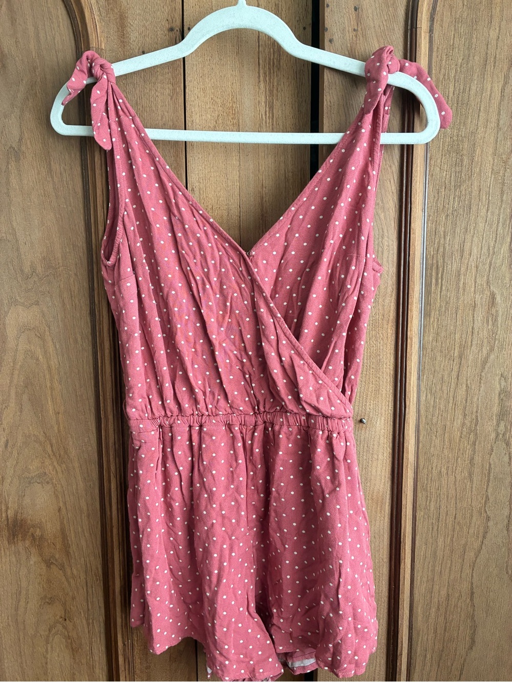 Abercrombie & Fitch Dusty Pink Polka Dot One-Piece Romper